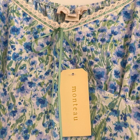 Monteau Blue and Green Floral Maxi Dress XS - Picture 4 of 9